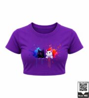 Watercolor Cats Crop Top - Image 2