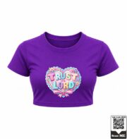 Trust the Lord Grey Crop Top - Image 4